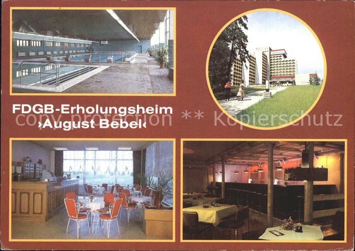 Friedrichroda FDGB Erholungsheim August Bebel Schwimmhalle Tee Mokka Stube