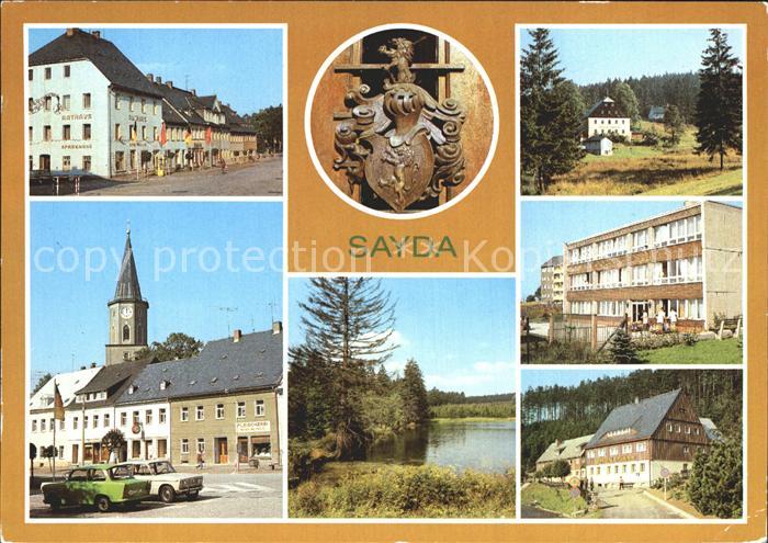 Sayda Rathaus Wappen Mortelmuehle Kinderkrippe Wilhelm Pieck Platz