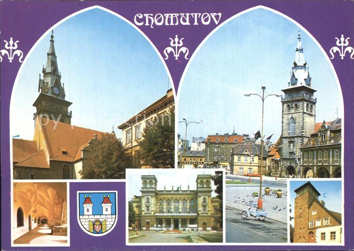 Chomutov Marktplatz Kirche Parksaele