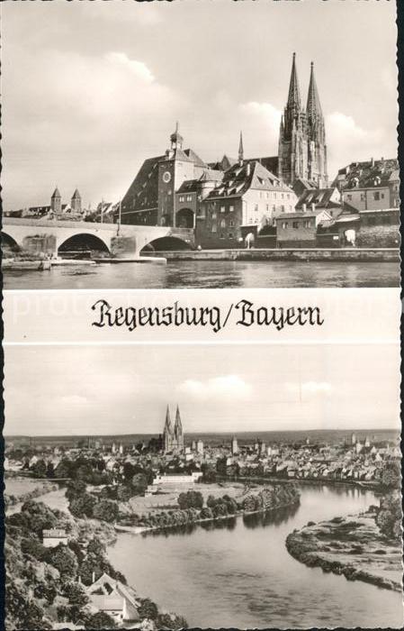 REGENSBURG Bayern Steinerne Bruecke Dom St Peter