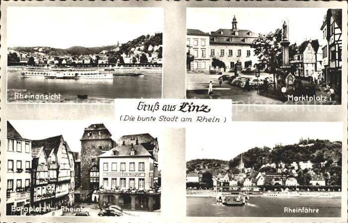 Linz Rhein Uferpartie Marktplatz Rheinfaehre Burgplatz Rheintor