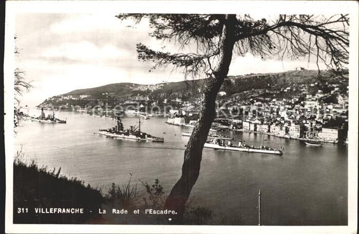 Villefranche-sur-Mer La Rade et l'Escadre Bateaux Kriegsschiffe