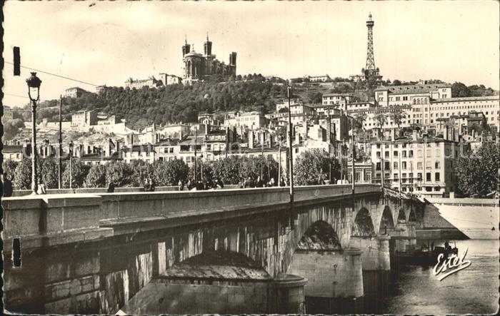Lyon France Pont du Change Colline de Fourviere
