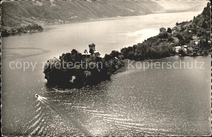 Duingt Chateau Lac d Annecy vue aerienne