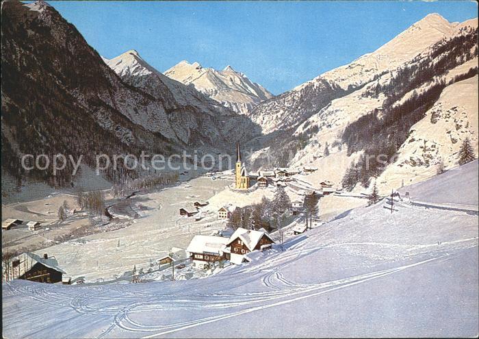 Heiligenblut Kaernten Gesamtansicht mit Grossglockner Winterpanorama