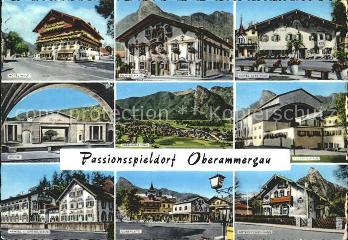 OBERAMMERGAU Bayern Passionsspieldorf Hotels Festspielhaus Buehne Dorfplatz
