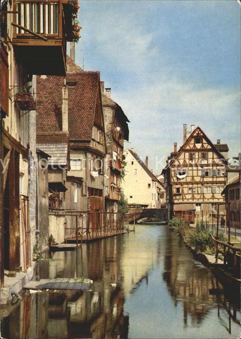 Ulm Donau Haeuserpartie an der Blau