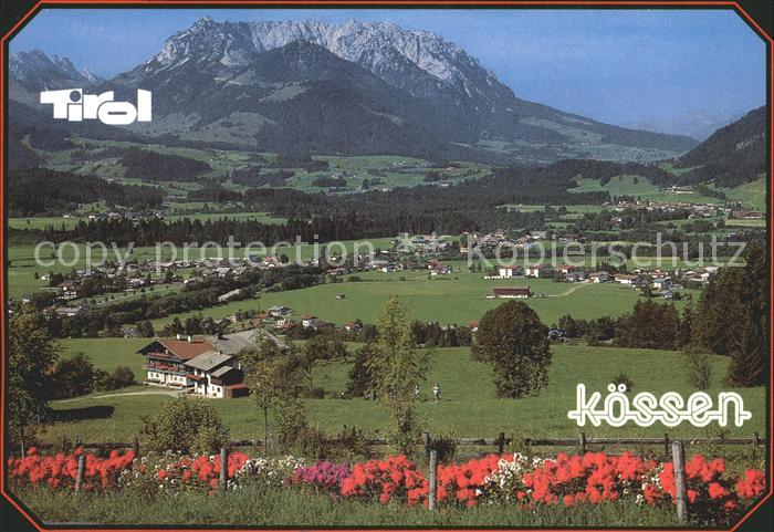 Koessen Tirol Panorama mit Blick zum Zahmen Kaiser Kaisergebirge