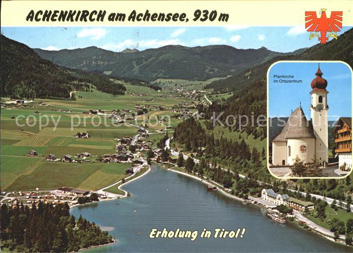 Achenkirch Pfarrkirche Ortszentrum Fliegeraufnahme