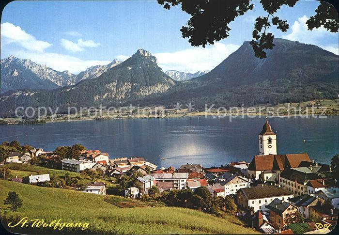 St Wolfgang Wolfgangsee Ortsansicht mit Kirche Rettenkogel Rinnkogel Sparber Ble