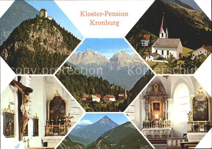 Kronburg Tirol Kloster Pension Kirche Inri Kreuz Altar Alpenpanorama