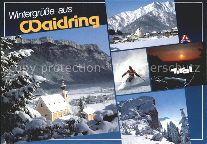 Waidring Tirol Winterimpressionen Wintersportplatz Kaisergebirge Tiefschneefahre