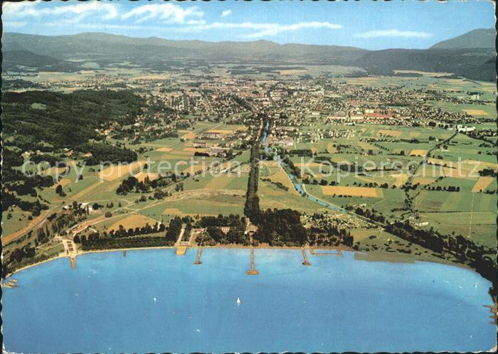 Klagenfurt Woerthersee Landeshauptstadt Fliegeraufnahme