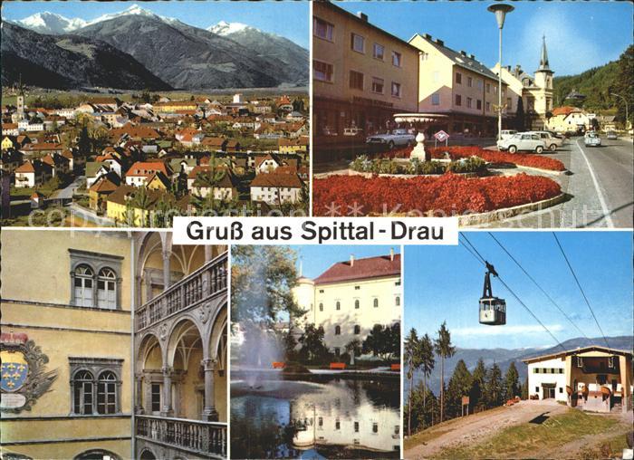 Spittal Drau Kreuzeckgruppe Ortsmotiv Arkadenhof Schloss Porcia Park Goldeck Ber