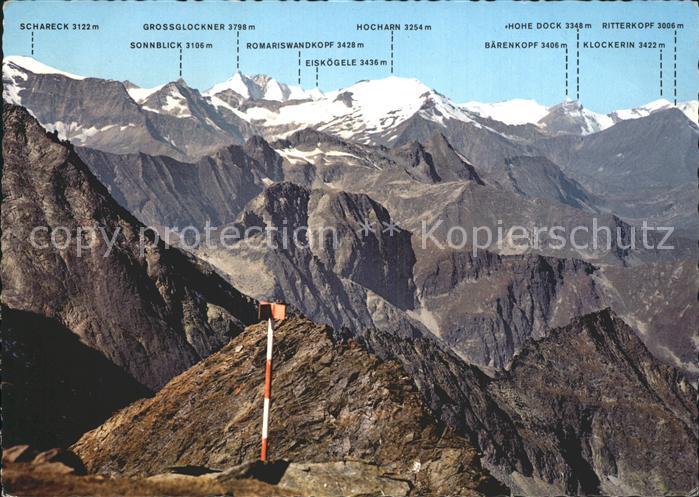 Hannoverhaus Blick gegen Glocknergruppe mit Grossglockner Hohe Tauern Gebirgspan