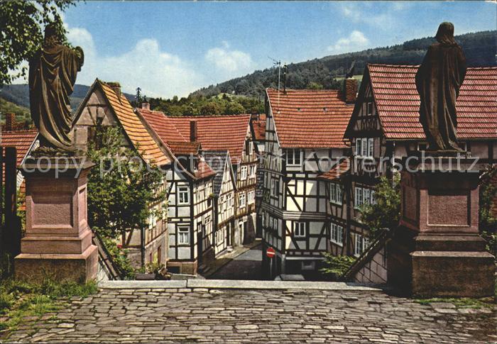 Bad Orb Alte Fachwerkhaeuser Altstadt Statue