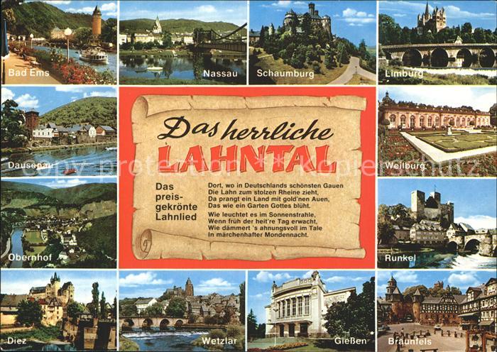Lahntal Staedte und Sehenswuerdigkeiten der Umgebung Lahnlied