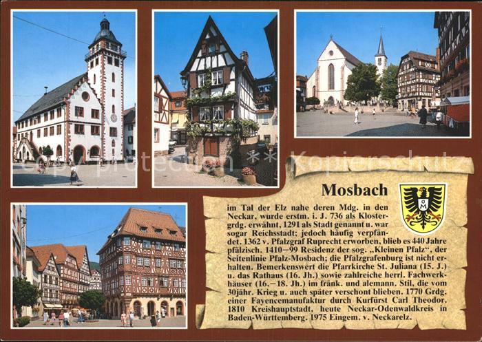 Mosbach Baden Rathaus Haus Kickelhain Marktplatz Kirche Palmsches Haus Fachwerkh