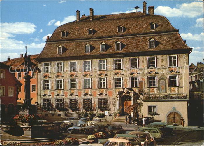 Lindau Bodensee Patrizierbau Kawatzen am Marktplatz Stadtmuseum Brunnen