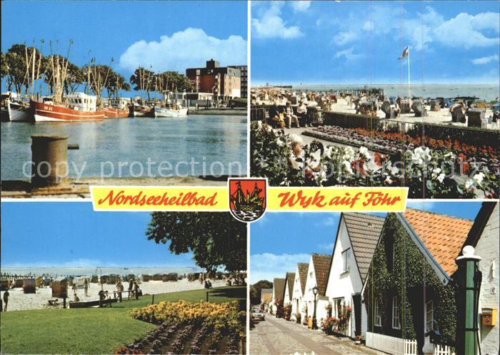Wyk Foehr Hafen Strand Haeuserpartie Nordseeheilbad