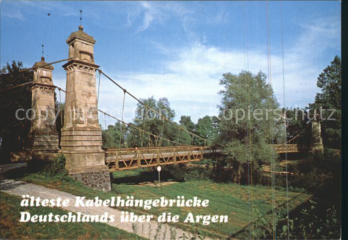 Langenargen Bodensee aelteste Kabelhaengebruecke Deutschlands ueber die Argen