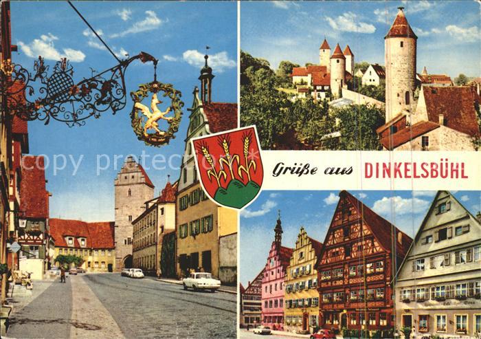 Dinkelsbuehl Strassenpartie Tuerme Stadtmauer Altstadt Fachwerkhaeuser