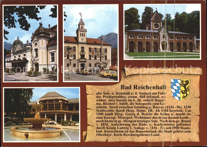 Bad Reichenhall Kurhaus Rathaus Quellenhaus Kapelle Saline Sole Springbrunnen Ge