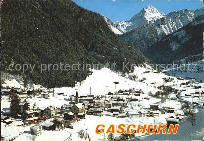 Gaschurn Vorarlberg Winterpanorama gegen Valluela Montafon