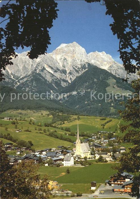 Maria Alm Steinernen Meer Wallfahrtsort mit gotischer Kirche 14. Jhdt. Alpenpano