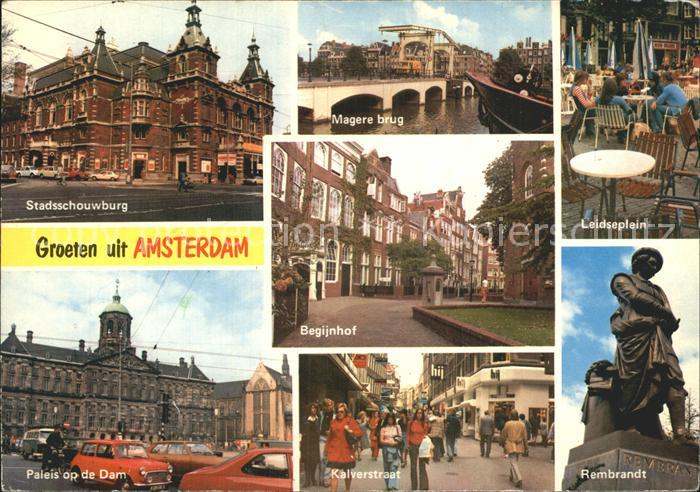Amsterdam Niederlande Stadsschowburg Magere brug Begijnhof Leidseplein Paleis op