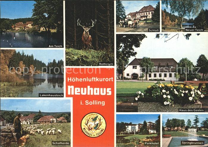 Neuhaus Solling Teich Rothirsch Schloss Haus des Gastes Springbrunnen Parkhotel