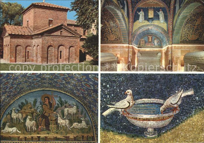 Ravenna Italia Mausoleo di Galla Placidia Il Buon Pastore Interno Colombe Mosaik