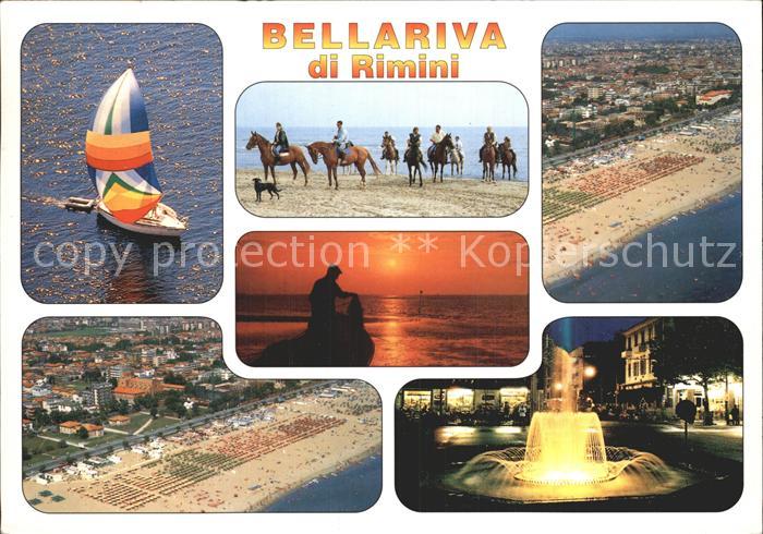 Bellariva di Rimini  Segelboot Reiten Abendstimmung am Meer Strand Springbrunnen