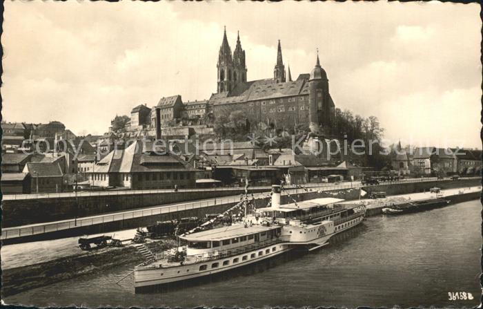 Dampfer Seitenrad Dresden Meissen Albrechtsburg Dom