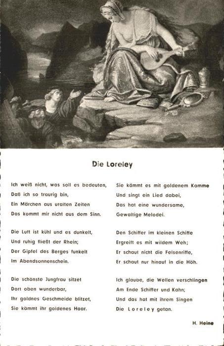 Heine Heinrich Gedicht Die Loreley