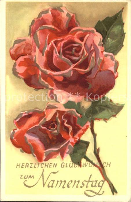 Namenstag Namenskarte Rosen