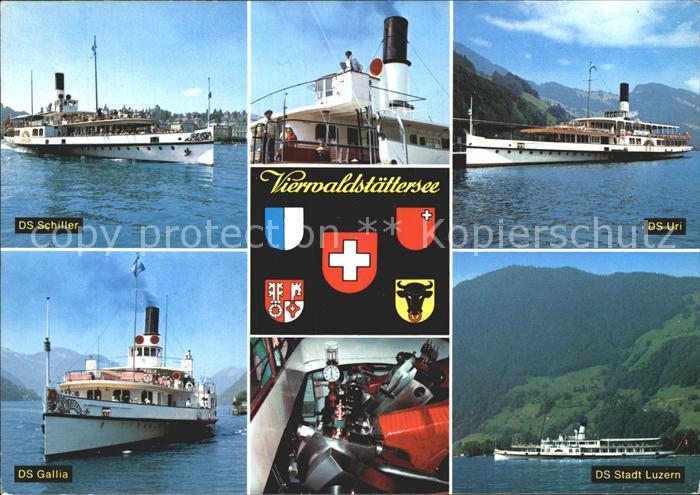 Dampfer Seitenrad DS Schiller DS Uri DS Gallia Vierwaldstaettersee