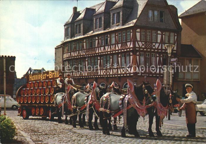 Bier Sechser-Gespann Henninger-Braeu Frankfurt am Main
