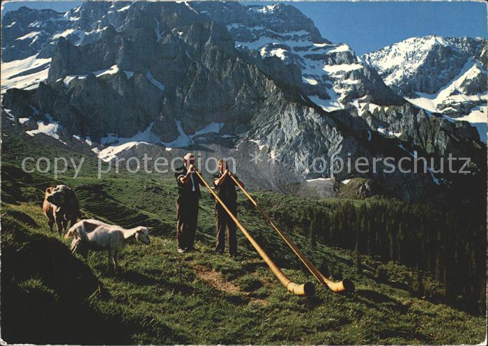 Alphorn Alphornblaeser Bonderalp