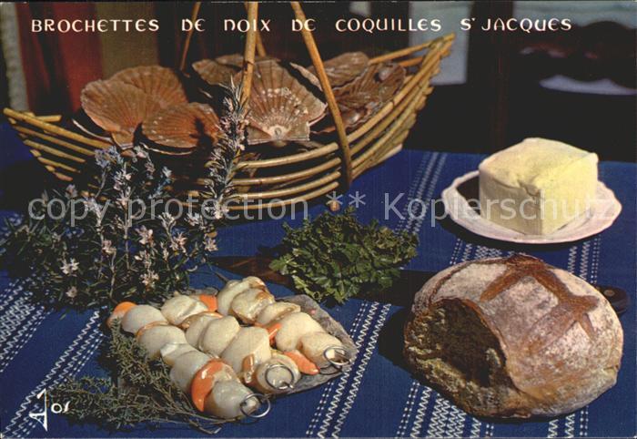 Lebensmittel Recette Brochettes de noix de coquilles Saint Jacques