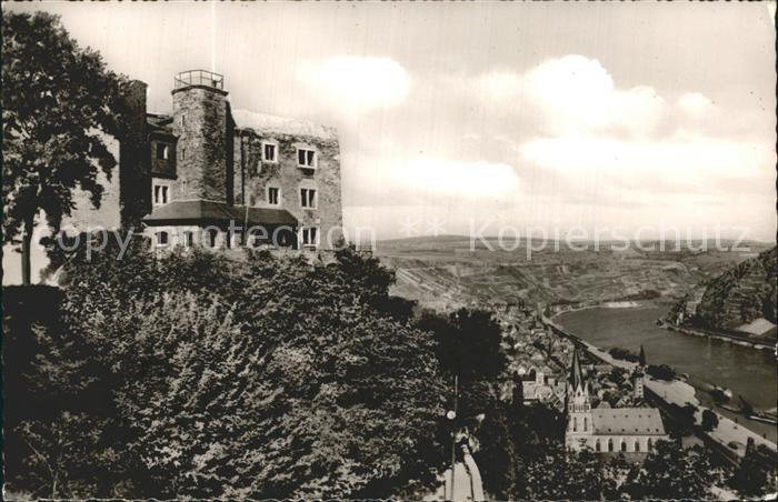Oberwesel Rhein Panorama Blick von der Schoenburg