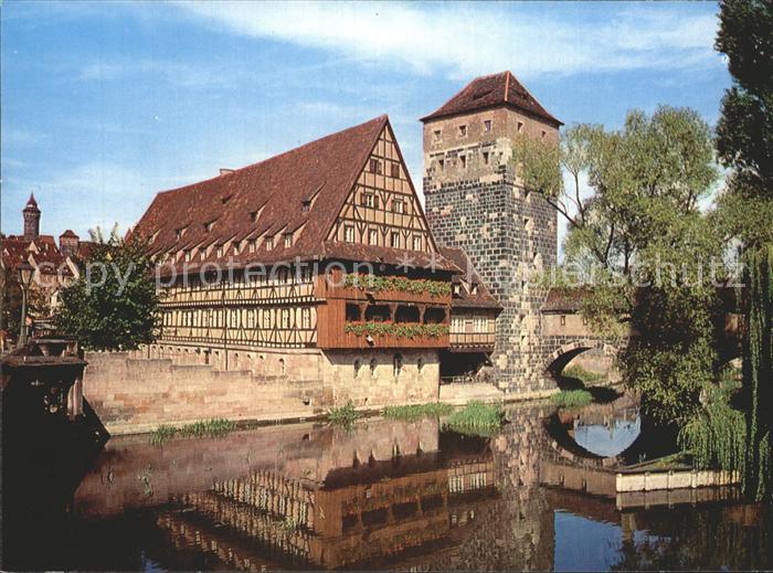 NueRNBERG  CITY Henkersteg Weinstadel 15. Jhdt. Turm Pegnitz Wasserspiegelung