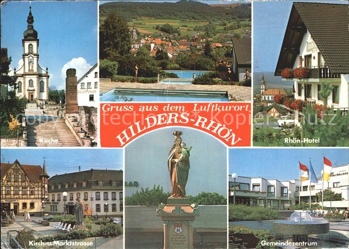 Hilders Rhoen Kirche Swimming Pool Rhoen Hotel Gemeindezentrum Heiligenfigur Sta