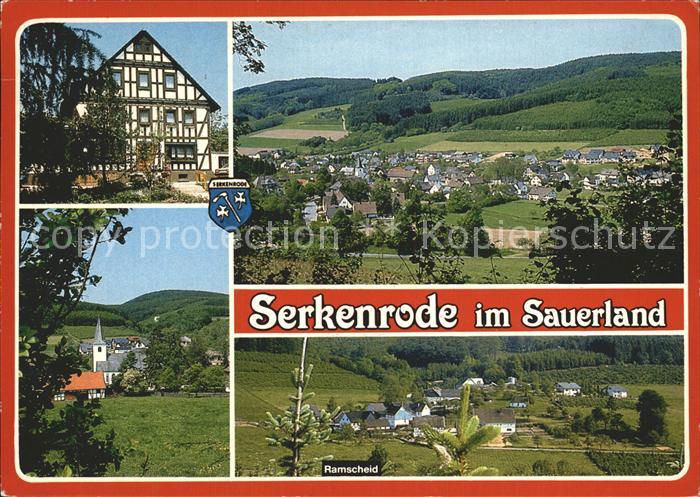 Serkenrode Teilansichten Kirche Fachwerkhaus Ramscheid