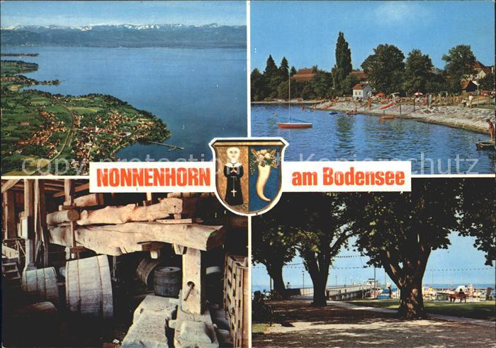 Nonnenhorn Uferpromenade Bootssteg Badestrand Kelterei Fliegeraufnahme