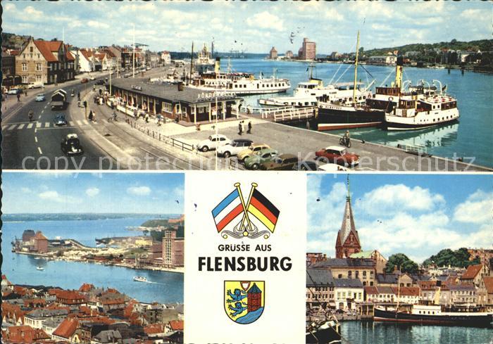 Flensburg Hafen Schiffe Foerde Altstadt Kirche