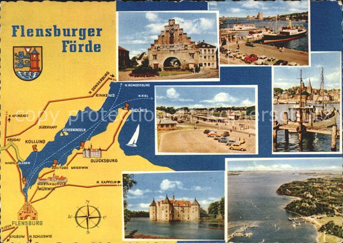 Flensburg Flensburger Foerde Hafen Grenze Schloss Gluecksburg
