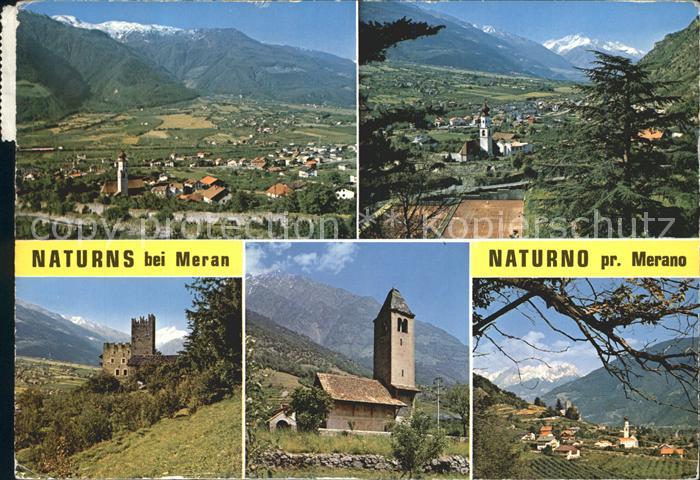 Naturns Gesamtansicht mit Alpenpanorama Burgruine