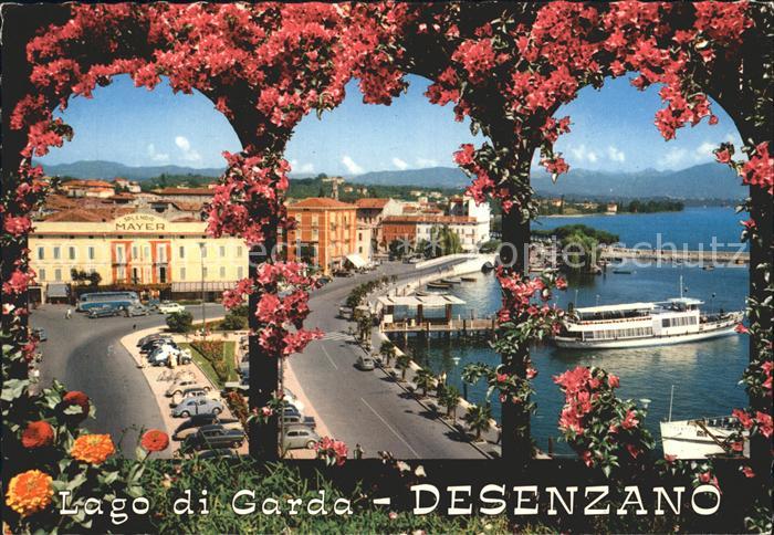 Desenzano Lago di Garda Panorama Uferstrasse Hafen Dampfer Rosenbusch