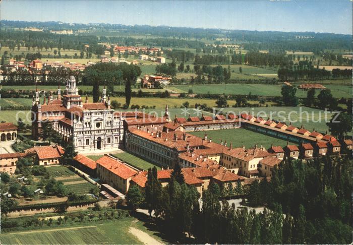 Certosa Di Pavia con le 24 Cellette dall aereo Kloster